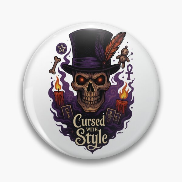 Item preview, Cursed with Style – Voodoo Skull & Magic Swirl Art designed and sold by Rothnaric.