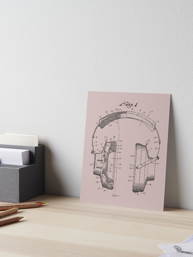 Stereo Headphones Patent Print Art Board Print for Sale by MadebyDesign