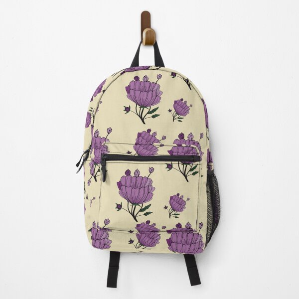 Artikelvorschau, Lila Blumen Muster Creme Hintergrund entworfen und verkauft von LifeTU.