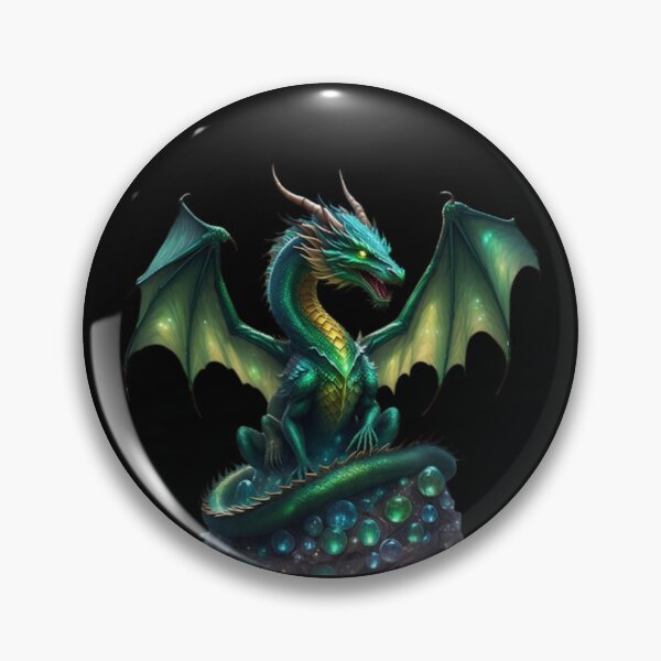 Item preview, Emerald Dragon on Gemstone Throne designed and sold by DixieGirlStudio.