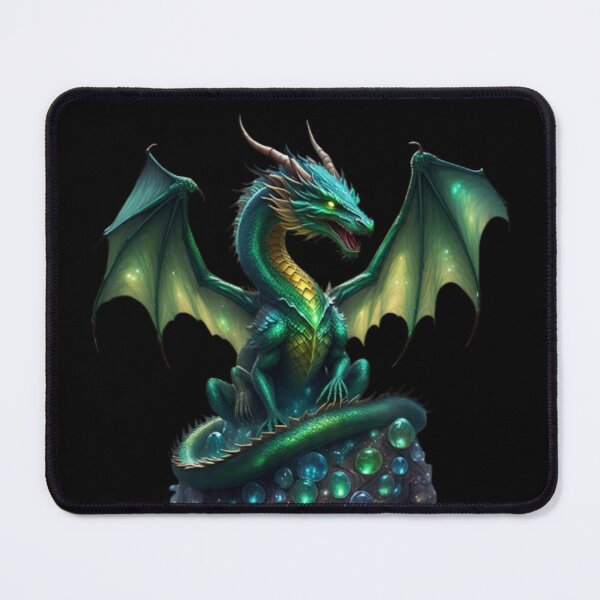 Item preview, Emerald Dragon on Gemstone Throne designed and sold by DixieGirlStudio.