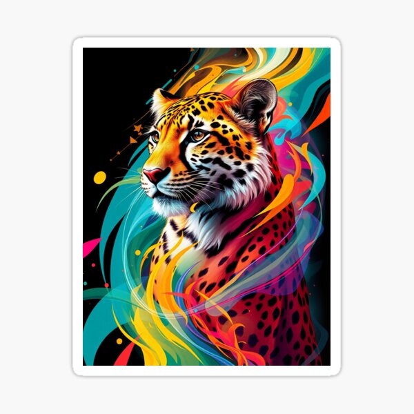 Item preview, Lightning Cheetah – Psychedelic Color Explosion Digital Art designed and sold by Animalizados.