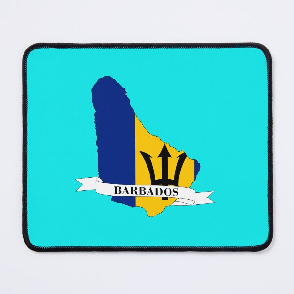 Item preview, Flag map of Barbados designed and sold by visual adventures.