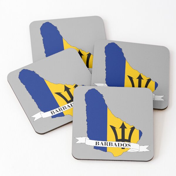 Item preview, Flag map of Barbados designed and sold by visual adventures.
