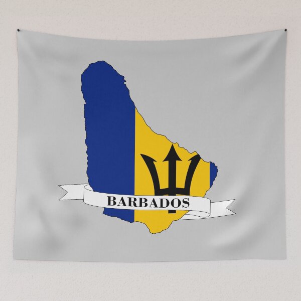 Item preview, Flag map of Barbados designed and sold by visual adventures.