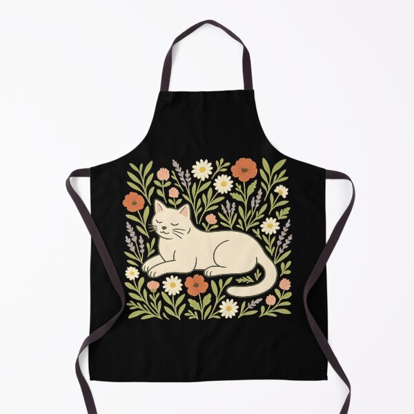 Item preview, Floral Cat Lying Down – Cozy Cottagecore Illustration designed and sold by OTSC.