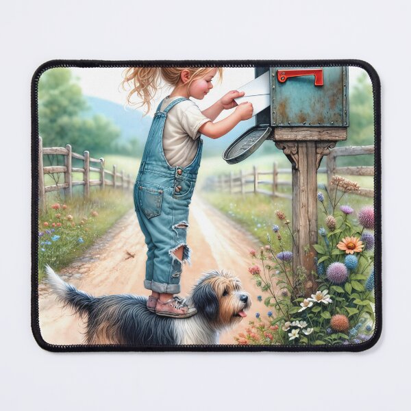 Item preview, Little Girl Standing On a Dog and Mailing a Letter  designed and sold by Maria Dryfhout.