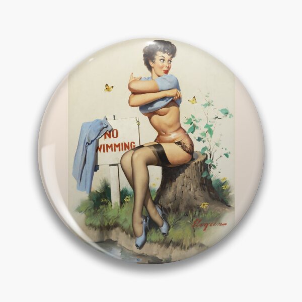 Item preview, No Swimming - Seaside Glamour Pin-Up designed and sold by VintageManiac.