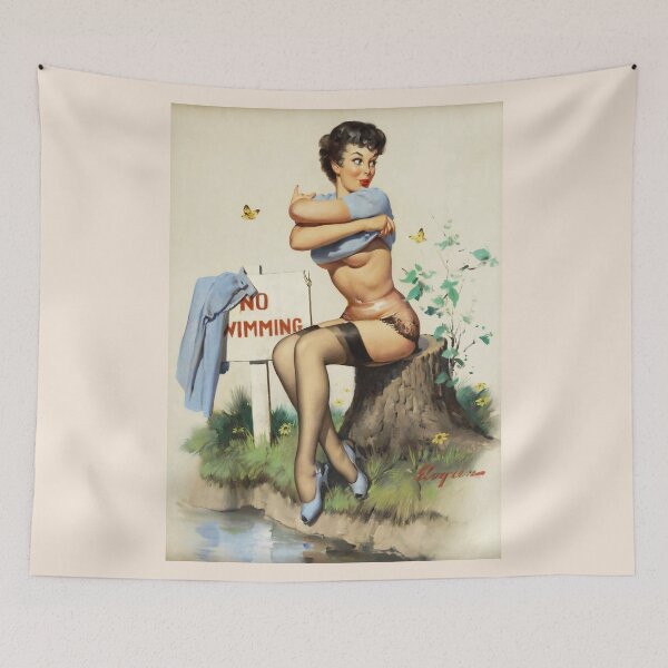 Item preview, No Swimming - Seaside Glamour Pin-Up designed and sold by VintageManiac.