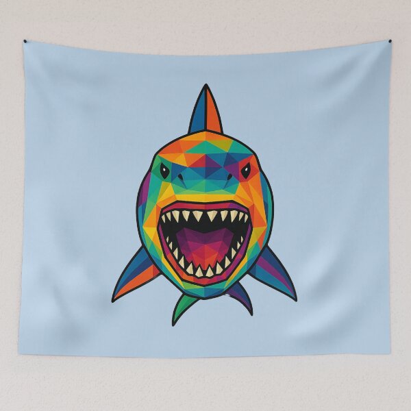 Item preview, Prismatic Jaws Shark Front designed and sold by TheWonkyEaselCo.