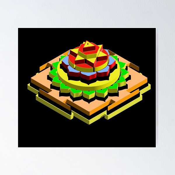 Item preview, Bagalamukhi Devi 3D Meru Yantra – The Pinnacle of Tantric Power and Protection designed and sold by myabstractart _RB.