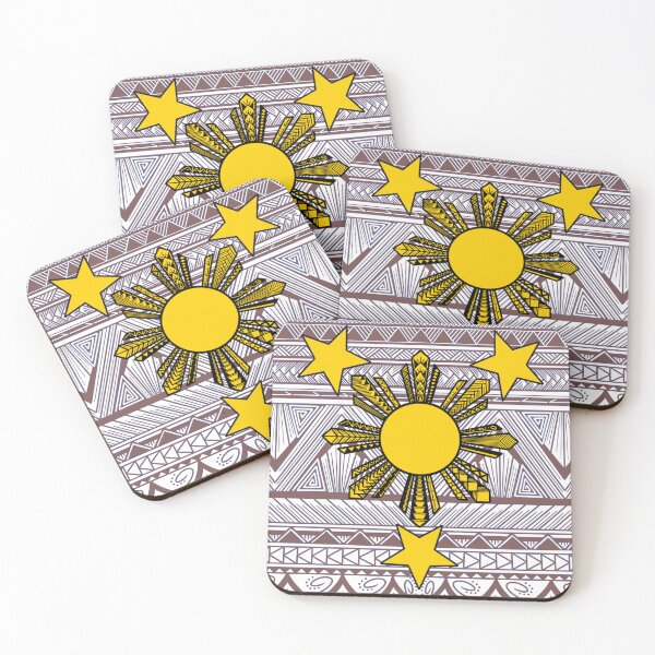 Item preview, Light Brown Tribal Pattern with Filipino Sun and Stars designed and sold by Steeb757.