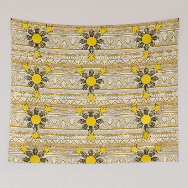 Item preview, Mustard Tribal Pattern with Filipino Sun and Stars designed and sold by Steeb757.