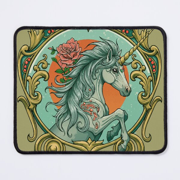 Item preview, Neotraditional Unicorn Tattoo Art – Vibrant Mythical Creature with Art Nouveau Motifs designed and sold by Ojo de Lilith.