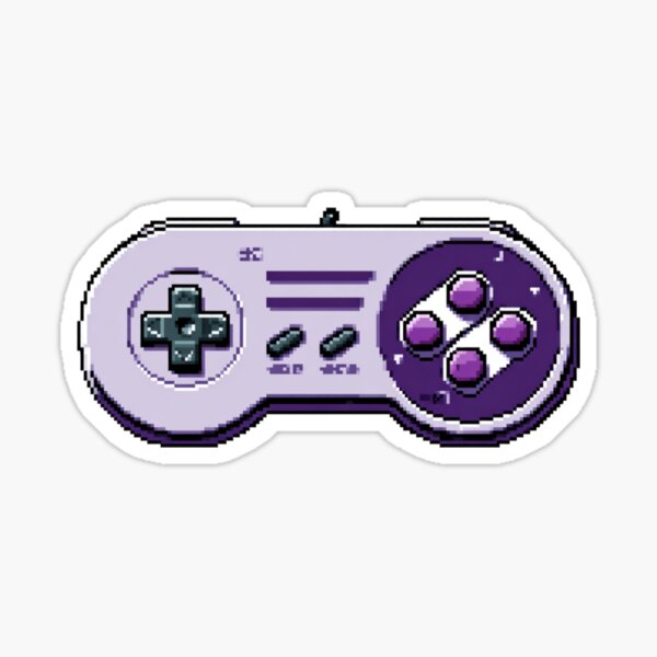 Aperçu de l'œuvre Manette de jeu rétro violette – Style pixel art 8 bits créée et vendue par pastel.moonwave.