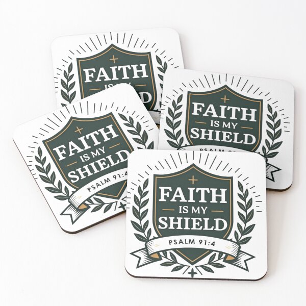 Item preview, Faith Is My Shield – Psalm 91:4 | Christian Shield Emblem Design designed and sold by BloomingVerses.