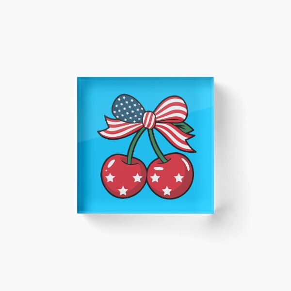 Item preview, Patriotic Cherry USA Flag Bow American  designed and sold by BrownHorse90s.