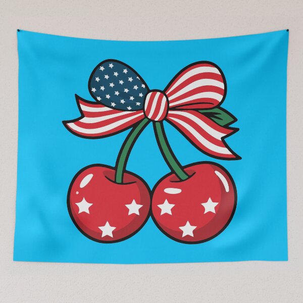 Item preview, Patriotic Cherry USA Flag Bow American  designed and sold by BrownHorse90s.