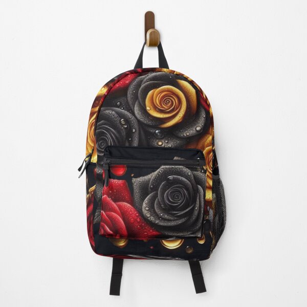 Item preview, Vibrant Black, Red & Yellow Roses – Dark & Fiery Floral Art designed and sold by nigejohn.