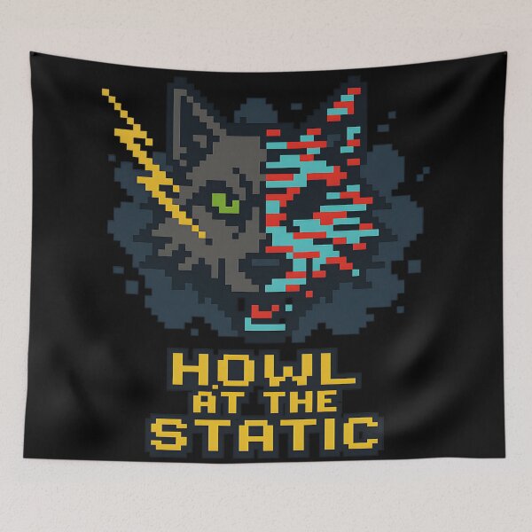 Item preview, Glitch Wolf Sticker Pixel Art Static Effect designed and sold by MysticArtisan.