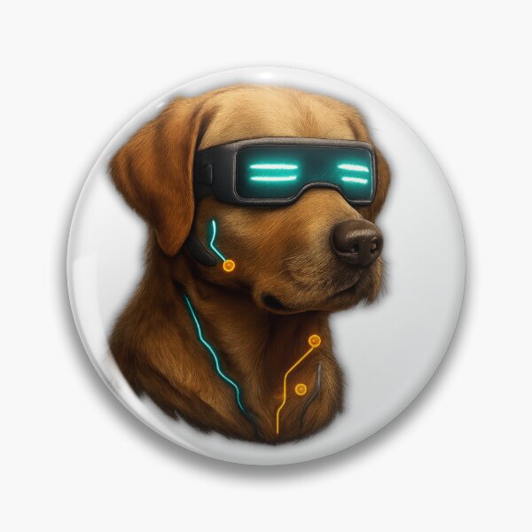 Item preview, Cyber Dog – Futuristic AI Pup with Neon Visor designed and sold by GokuCreative .
