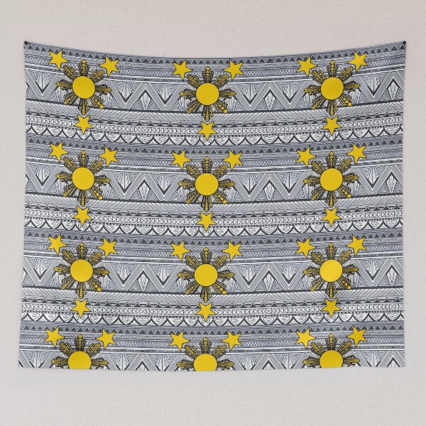 Item preview, Dark Gray Tribal Pattern with Filipino Sun and Stars designed and sold by Steeb757.