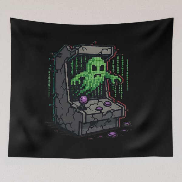 Item preview, Haunted Arcade Ghost Sticker Pixel Art Design designed and sold by MysticArtisan.