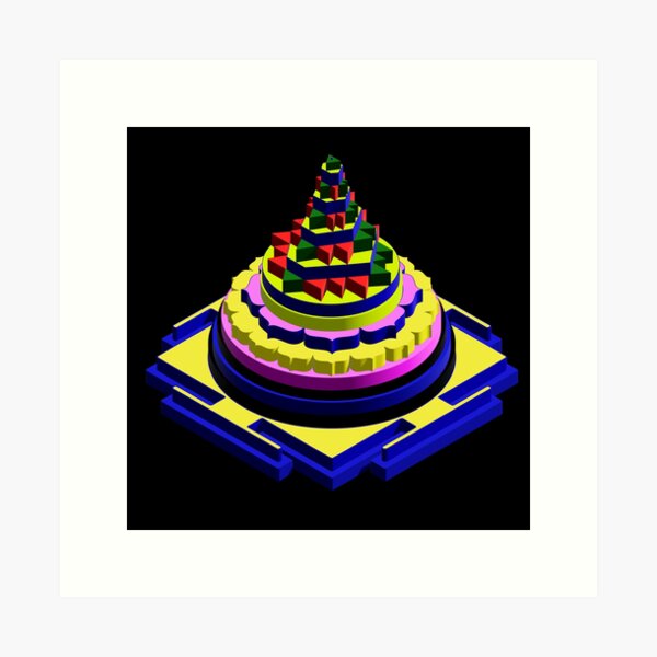 Item preview, Lalitha Tripurasundari 3D Meru Sri Chakra – The Sacred Mountain of Divine Bliss and Power designed and sold by myabstractart _RB.
