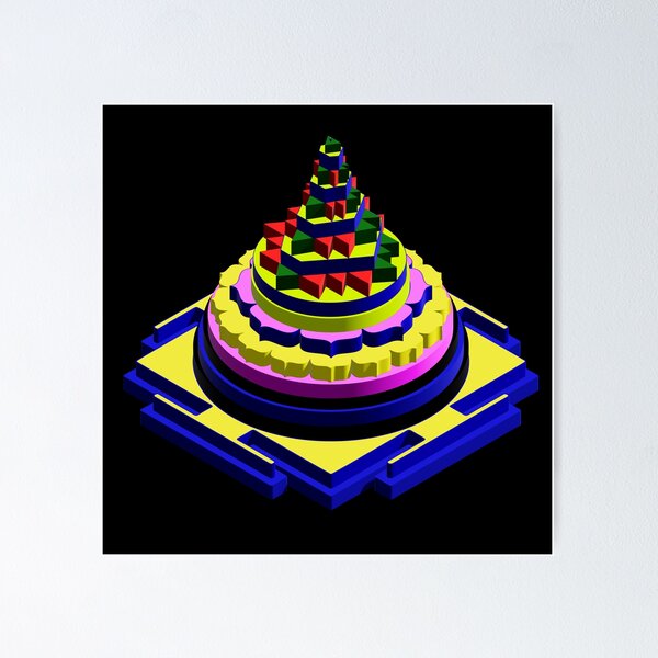 Item preview, Lalitha Tripurasundari 3D Meru Sri Chakra – The Sacred Mountain of Divine Bliss and Power designed and sold by myabstractart _RB.