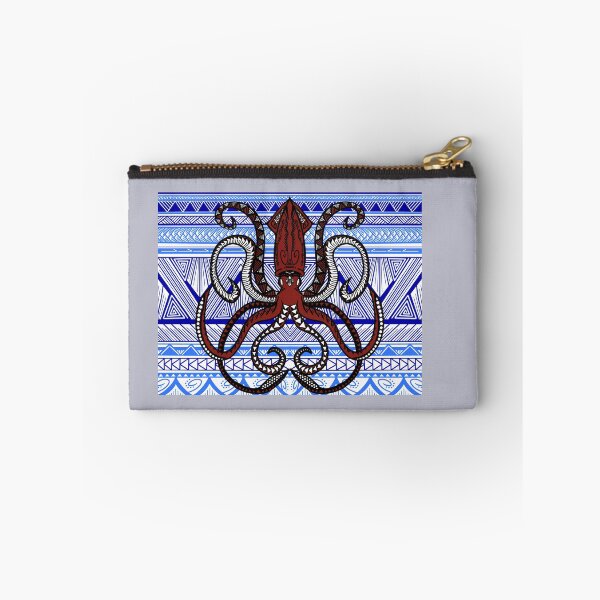 Item preview, Light Blue and Blue Tribal Pattern with Giant Squid designed and sold by Steeb757.