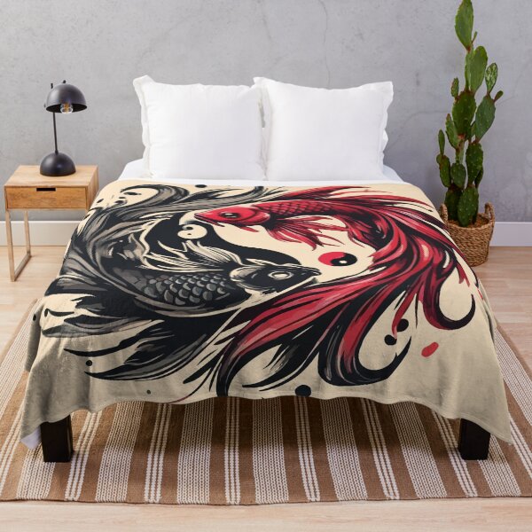 Item preview, Koi fish black and red japanese style designed and sold by BrownHorse90s.