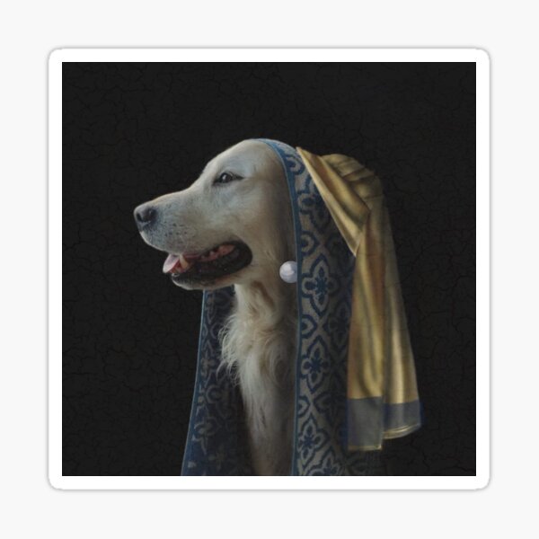 Item preview, The dog with the pearl earring designed and sold by LuluLaBlanche.