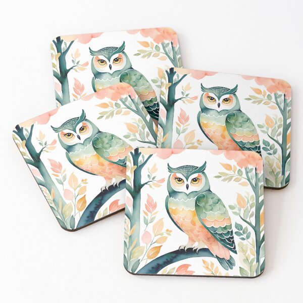 Item preview, Summer Owl Water Paint Style cottage core designed and sold by Moonde04.