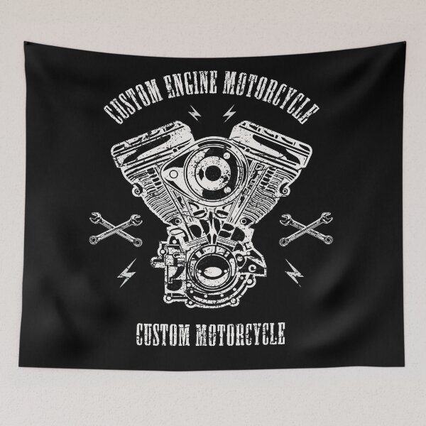 Item preview, Vintage Custom Bikes Shop Badge – 1200cc V-Motor T-Shirt for Motorcycle Lovers designed and sold by paulo silveira.