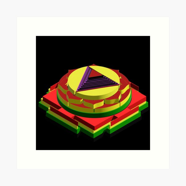 Item preview, Tripura Bhairavi 3D Meru Yantra – The Fiery Mountain of Divine Power and Transformation designed and sold by myabstractart _RB.