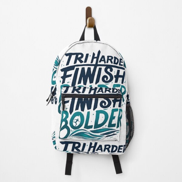 Item preview, "Tri Harder, Finish Bolder" – Triathlon Motivation Sticker designed and sold by Triathlongram.