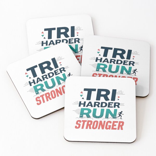 Item preview, "TRI HARDER RUN STRONGER" A high-impact, athletic slogan for triathletes pushing their limits. designed and sold by Triathlongram.