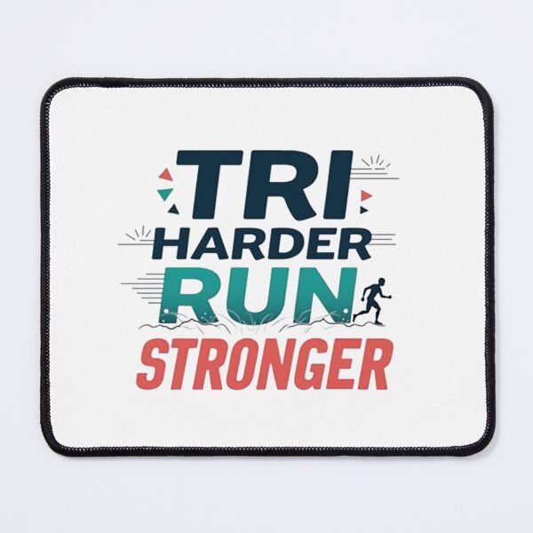 Item preview, "TRI HARDER RUN STRONGER" A high-impact, athletic slogan for triathletes pushing their limits. designed and sold by Triathlongram.