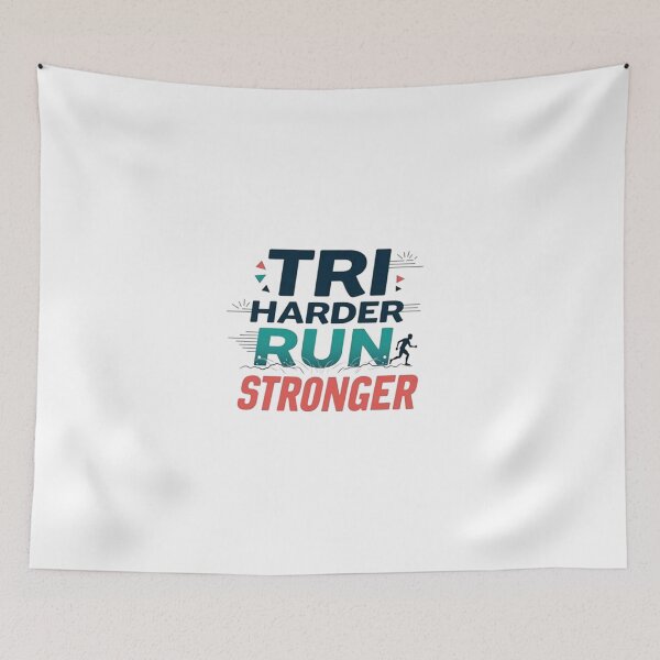 Item preview, "TRI HARDER RUN STRONGER" A high-impact, athletic slogan for triathletes pushing their limits. designed and sold by Triathlongram.