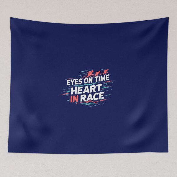 Item preview, "EYES ON TIME, HEART IN RACE" Triathlon Motivation Sticker designed and sold by Triathlongram.