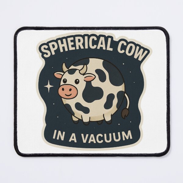 Item preview, Spherical Cow in a Vacuum – Funny Physics Sticker designed and sold by TimKirchgessner.