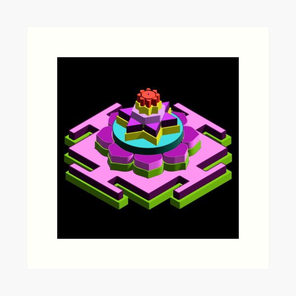 Item preview, Kamalatmika 3D Meru Yantra – The Lotus Mountain of Abundance, Grace, and Spiritual Fulfillment designed and sold by myabstractart _RB.