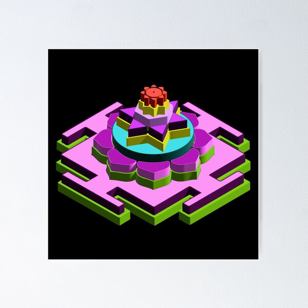 Item preview, Kamalatmika 3D Meru Yantra – The Lotus Mountain of Abundance, Grace, and Spiritual Fulfillment designed and sold by myabstractart _RB.