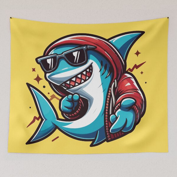 Item preview, Cool shark with sunglasses  designed and sold by BrownHorse90s.