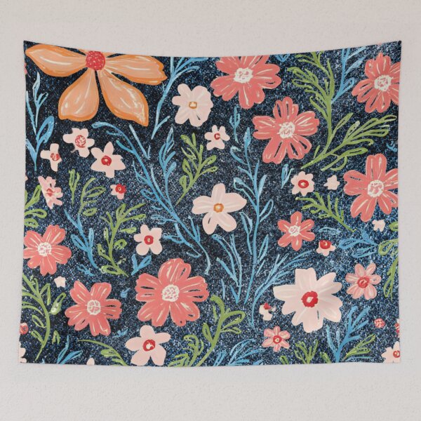 Item preview, Flower pattern on jeans designed and sold by QCena.