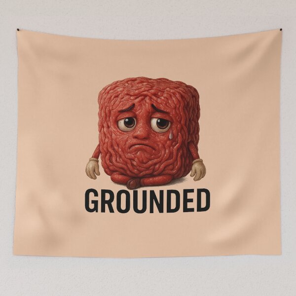 Item preview, Grounded Beef Pun Sticker – Sad Realistic Meat Character designed and sold by YuliaHulia.