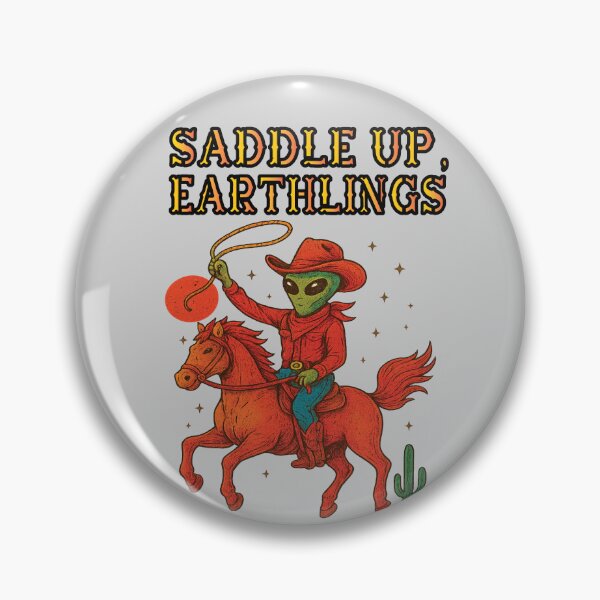 Item preview, Saddle Up Earthlings Alien Cowboy Funny Shirt designed and sold by Apparel51.