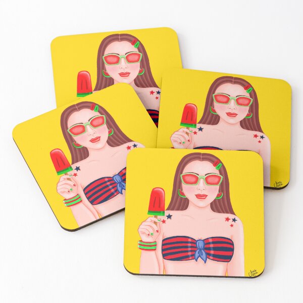 Item preview, Enjoy the Summer - Yellow Background Girl designed and sold by anaclaragf.