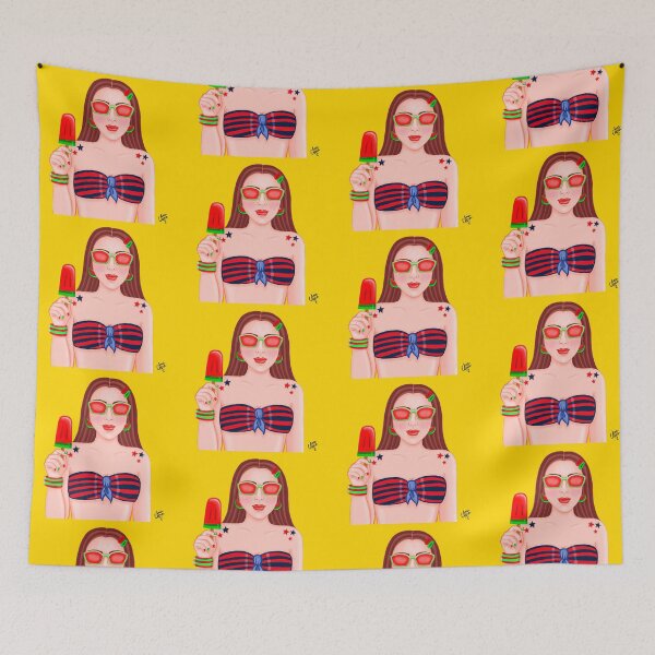 Item preview, Enjoy the Summer - Yellow Background Girl designed and sold by anaclaragf.