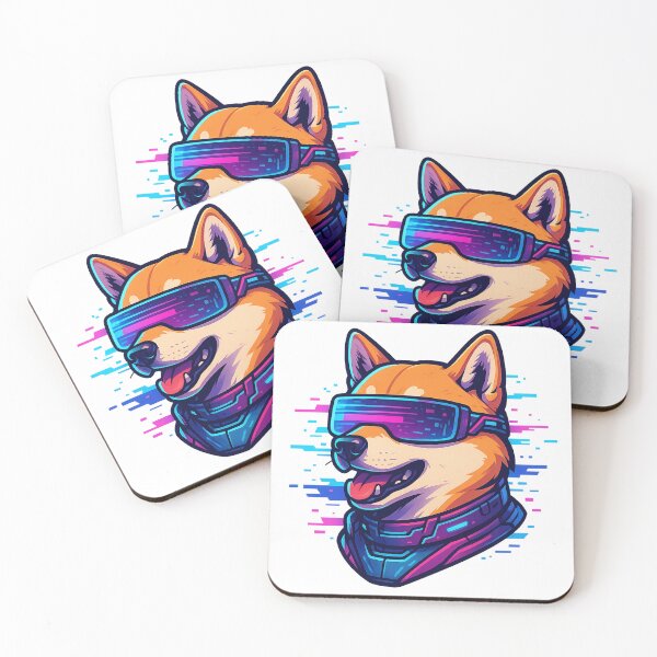 Item preview, Cyber Shiba Inu Neon Retro Futuristic Design designed and sold by Elias Kamstra.